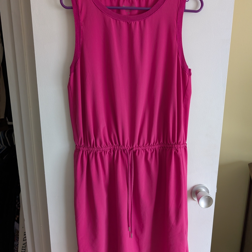 Athleta Pink Crew Neck Sleeveless Sundress